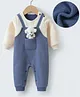 Mark & Mia Cotton Full Sleeves Rompers With Teddy Applique - Blue & Cream