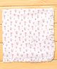 CUCUMBER Interlock Knit Towel With Floral Print L 80 x B 80 cm - White