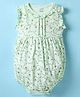 CUCUMBER Sinker Knit Frill Sleeves Onesie With Honeybee & Floral Print - Light Green