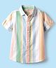 JASH KIDS Cotton Woven Half Sleeves Shirt with Striped Print - Multicolor