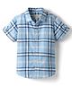 JASH KIDS Cotton Woven Half Sleeves Checks Shirt - Blue