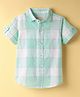 JASH KIDS Cotton Woven Half Sleeves Checks Shirt - Mint Green