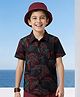 Pine Kids Viscose Woven Half sleeves Shirt With Leaves Print - Multicolour