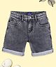 Kiddopanti Denim Mild Washed Shorts  - Black
