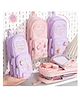 Amitasha Mini Backpack Shape Pencil Case Canvas Storage Pouch with 3 Layers, 6 Compartments Large Capacity Stationery Pouch for Kids - Multicolor