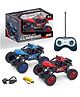 Super Toy 1:18 Scale Metal Remote Control Car Monster Truck All-Terrain Rock Crawler - Blue/Red