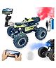 Super Toy Remote Control Monster Car with 360p Camera, 1:18 Scale 2WD All Terrain RC Rock Crawler Car Mist Smoke Spray for Kids Stunt Truck, Rechargeable Battery High-Speed Off-Road Vehicle - Multicolor