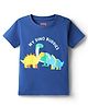 Babyhug Cotton Knit Half Sleeves T-Shirt With Dino Print - Navy Blue