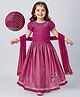 Babyhug Woven Half Sleeves Floral Embroidery Choli Lehenga Set & Dupatta With  Chevron Design & Lace Detailing - Fuschia
