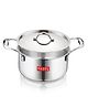 HAZEL Triply Stainless Steel Biryani Pot 3.2L | Heavy Bottom Cook & Serve Casserole with Steel Lid | Induction Bottom Try Ply Cookware, Stock Pot with Lid | 20.5 cm Cookpot