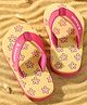 Pine Kids Slip On Flip Flops with Floral Print - Pink & Yellow
