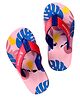 Pine Kids Slip On Flip Flops With Leaf Print - Pink & Blue