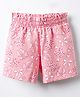CUCUMBER Sinker Knit Above Knee Length Shorts With Bow Print - Pink