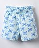 CUCUMBER Sinker Knit Above Knee Length Shorts With Butterfly Print - Light Blue