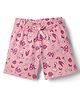 CUCUMBER Sinker Knit Above Knee Length Shorts With Floral & Mushroom Print - Pink