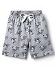 CUCUMBER Sinker Knit Above Knee Length Shorts With Snoopy Print - Grey