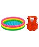 Enorme Inflatable 3 Feet Swimming Water Pool Bath Tub with Swim Vest Life Jacket for Kids