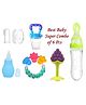 Enorme Super 6 pcs Combo of Grapes Silicone Teether, Bellring, Nose Cleaner, Spoon Feeder, Nibbler, Finger Brush