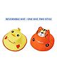 Little Surprise Box Blended Duck & Baby Tiger Embroidered & Applique Detailed Reversible Sun Hat With Adjustable Strap - Yellow
