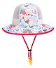 Little Surprise Box Blended Rabbit & Bird Printed Sun Hat With Adjustable Straps - White- Diameter- 50 cms