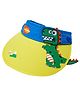 Little Surprise Box Cotton Dinosaur Designed Visor Cap - Yellow- Diameter- 52-56  cms