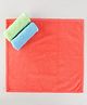 Pink Rabbit Terry Knit Hand & Face Towels Pack of 3 L 30.5 x B 30.5 cm -Blue Green & Rust Orange