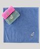 Pink Rabbit Terry  Knit Hand & Face Towels with Plane Print Pack of 3 L 30.5 x B 30.5 cm - Green Blue & Pink