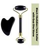 Semino Black Obsidian Gua Sha Facial Tools Set of 2 - Natural Jade Gua Sha Face Sculpting Tools