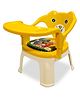 Kidsmate Baby Chair for Feeding & Activity, Soft Cushion, Cute Cartoon Backrest, Removable Food Tray & Armrest | Lightweight & Durable Plastic Chair Ideal for For 1-3 Yrs Up to 30kg - Yellow