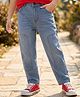 Pine Kids Denim Woven Full Length Washed Jeans - Light Blue