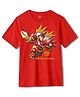 Wear Your Mind Cotton Marvel Featuring Half Sleeves Iron Man Printed Oversized Tee - Red