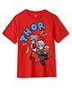 Wear Your Mind Cotton Marvel Featuring Half Sleeves Thor Printed Oversized Tee - Red