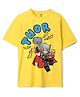 Wear Your Mind Cotton Marvel Featuring Half Sleeves Thor Printed Oversized Tee - Yellow