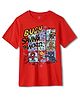 Wear Your Mind Cotton Marvel Avengers Featuring Half Sleeves Characters Printed Oversized Tee - Red