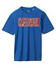 Wear Your Mind Cotton Marvel Featuring Half Sleeves Typography Printed Oversized Tee - Royal Blue