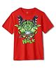Wear Your Mind Cotton Marvel Featuring Half Sleeves Hulk Printed Tee - Red