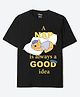 Wear Your Mind Cotton Disney Winnie The Pooh Featuring Half Sleeves Character Printed Tee - Black