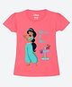 Wear Your Mind Cotton Disney Alladin Featuring Half Sleeves Jasmine Printed Tee - Hot Pink