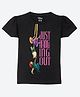 Wear Your Mind Cotton Disney Princesses Featuring Half Sleeves Characters Printed Tee - Black