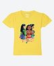Wear Your Mind Cotton Disney Princesses Featuring Half Sleeves Characters Printed Tee - Yellow