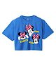 Wear Your Mind Cotton Disney Mickey & Friends Featuring Half Sleeves Minnie Mouse Printed Crop Tee - Royal Blue