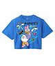 Wear Your Mind Cotton Disney Mickey & Friends Featuring Half Sleeves Daisy Duck Printed Crop Tee - Royal Blue