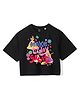 Wear Your Mind Cotton Disney Princesses Featuring Half Sleeves Characters Printed Tee - Black