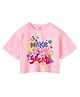 Wear Your Mind Cotton Disney Princesses Featuring Half Sleeves Characters Printed Tee - Pink