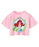 Wear Your Mind Cotton Disney The Little Mermaid Featuring Half Sleeves Ariel Printed Crop Tee - Pink