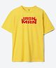 Wear Your Mind Cotton Marvel Featuring Half Sleeves Iron Man Printed Oversized Tee - Yellow