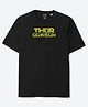 Wear Your Mind Cotton Marvel Featuring Half Sleeves Thor Printed Oversized Tee - Black