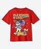 Wear Your Mind Cotton Mickey & Friends Featuring Half Sleeves Characaters Printed Oversized Tee - Red