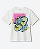 Wear Your Mind Cotton Mickey & Friends Featuring Half Sleeves Goofy Printed Oversized Tee - White