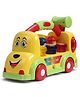 Babyhug Whack-A-Mole Learning School Bus - Interactive Musical Toy with Lights & Shapes for Toddlers| With Mole Hammer| Free-wheel Vehicle| Hand-eye Co-ordination| Toddler Gifting Option